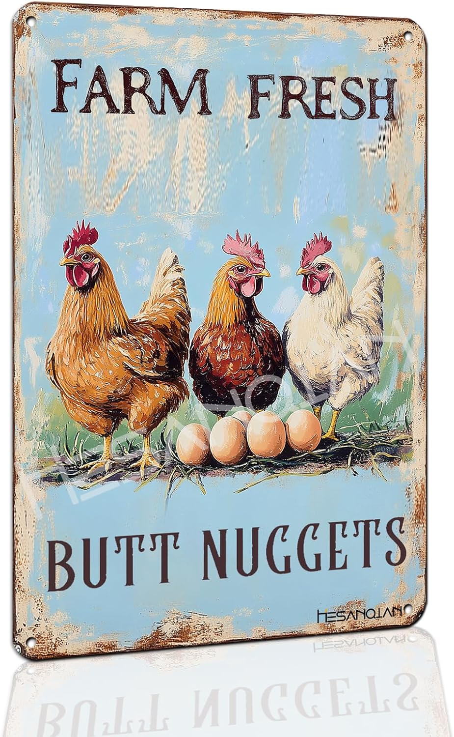 Embroidery Garden - Funny Chicken Coop Metal Tin Sign