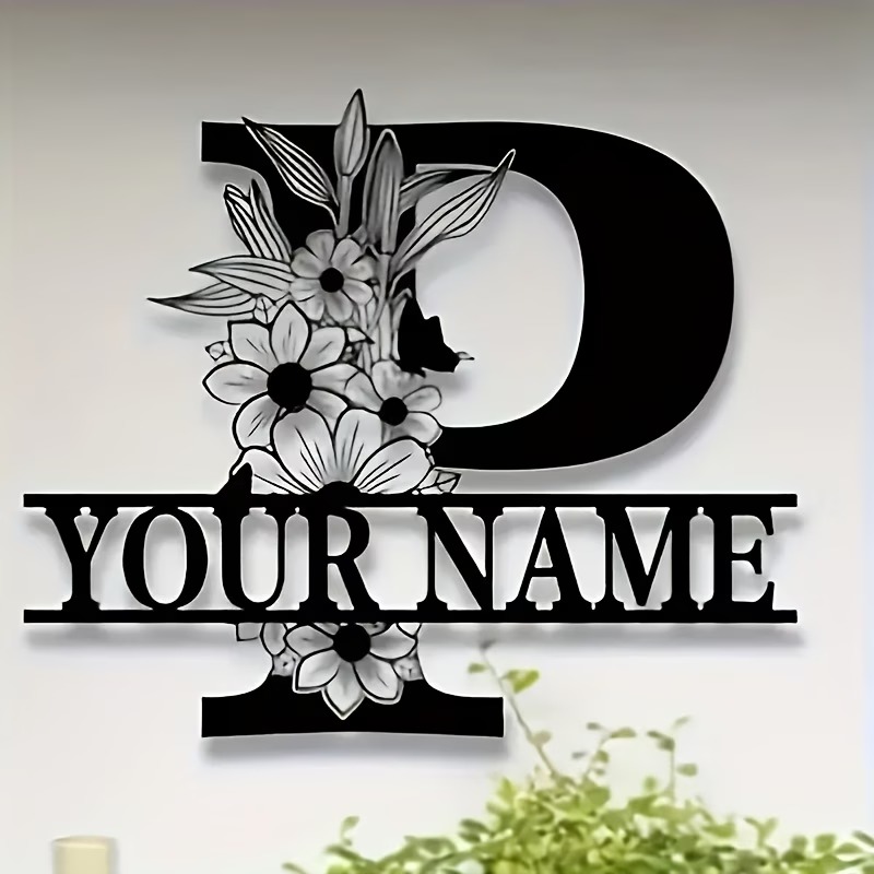Embroidery Garden - Custom Surname Metal Sign, Country Style,