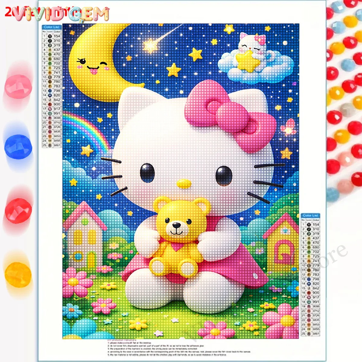 Embroidery Uae - VIVID GEM New Cute Hello Kitty