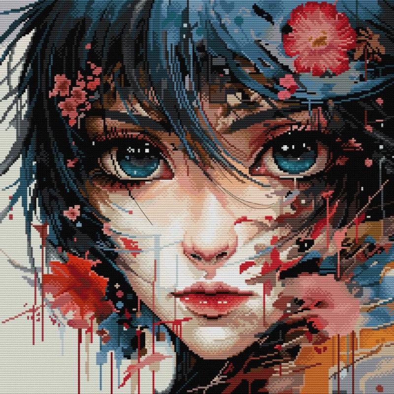 Embroidery Vs Cross Stitch - Anime Character Patterns Cross Stitch Kit