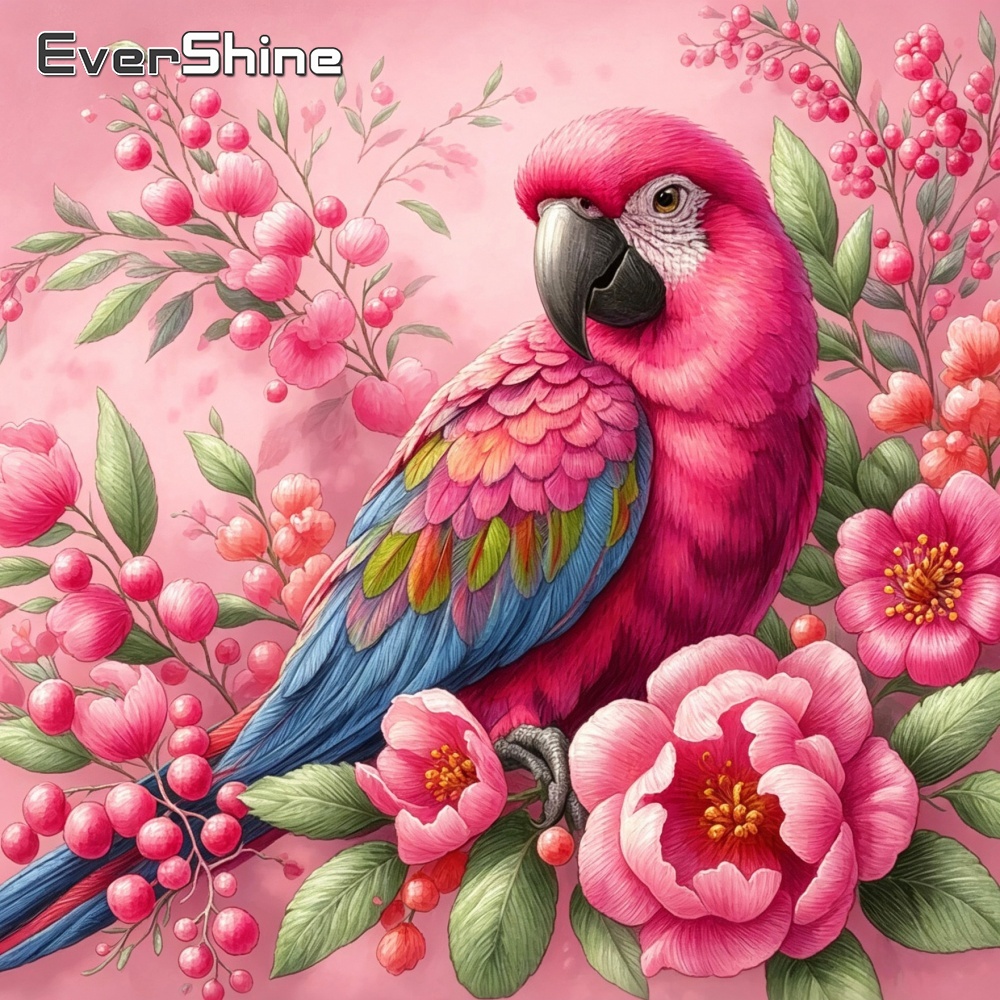Embroidery Design Patterns Flowers - Evershine Embroidery Supplies Parrot Animal Needlework