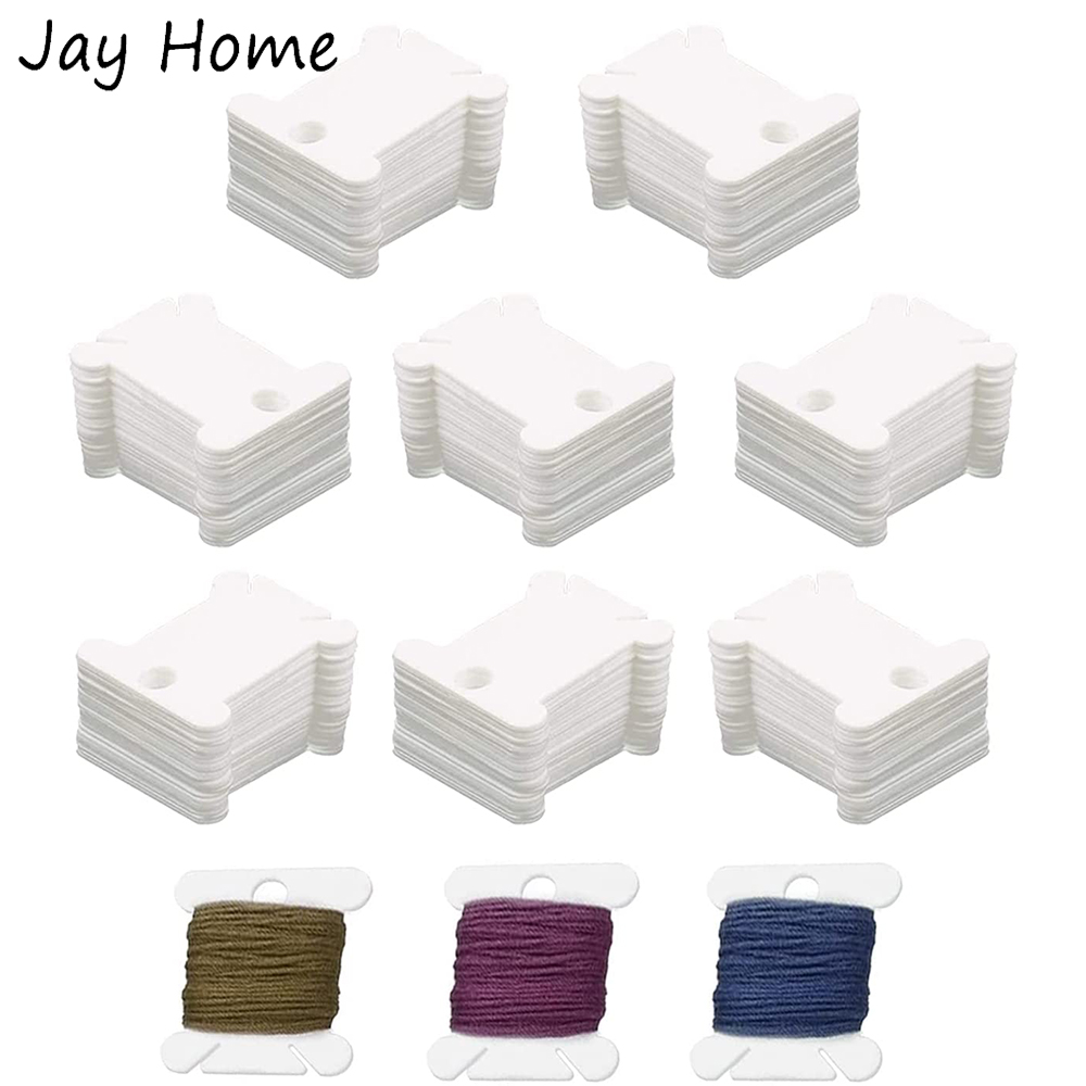 Embroidery Floss - 50/100Pcs Plastic Floss Bobbins for Embroidery