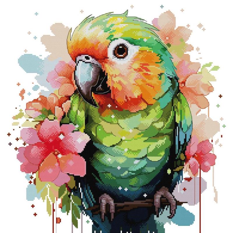 Embroidery Vs Cross Stitch - Bird Patterns Parrot Cross Stitch Kit