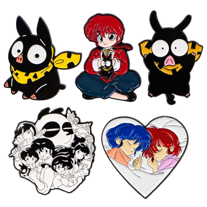 Embroidery Textile - Cute Q Version Cartoon Character Black
