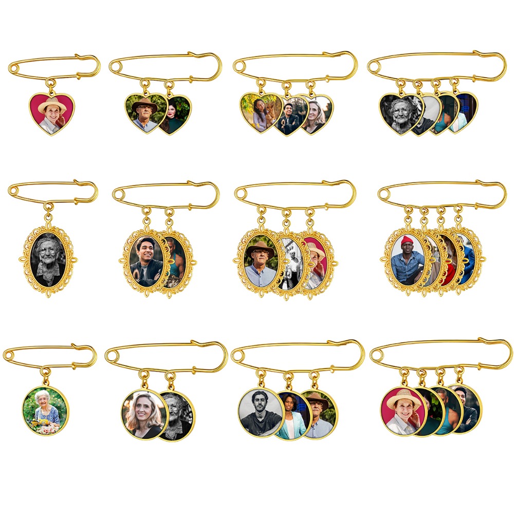 Embroidery Illustration - U7 Custom Wedding Bouquet Photo Charms
