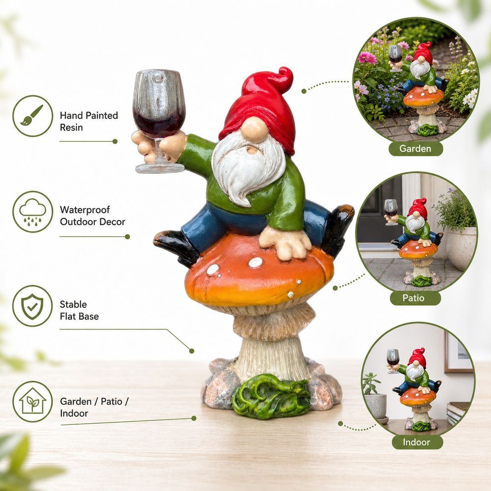 New Resin Garden Gnome Statue  - Embroidery Garden review and price