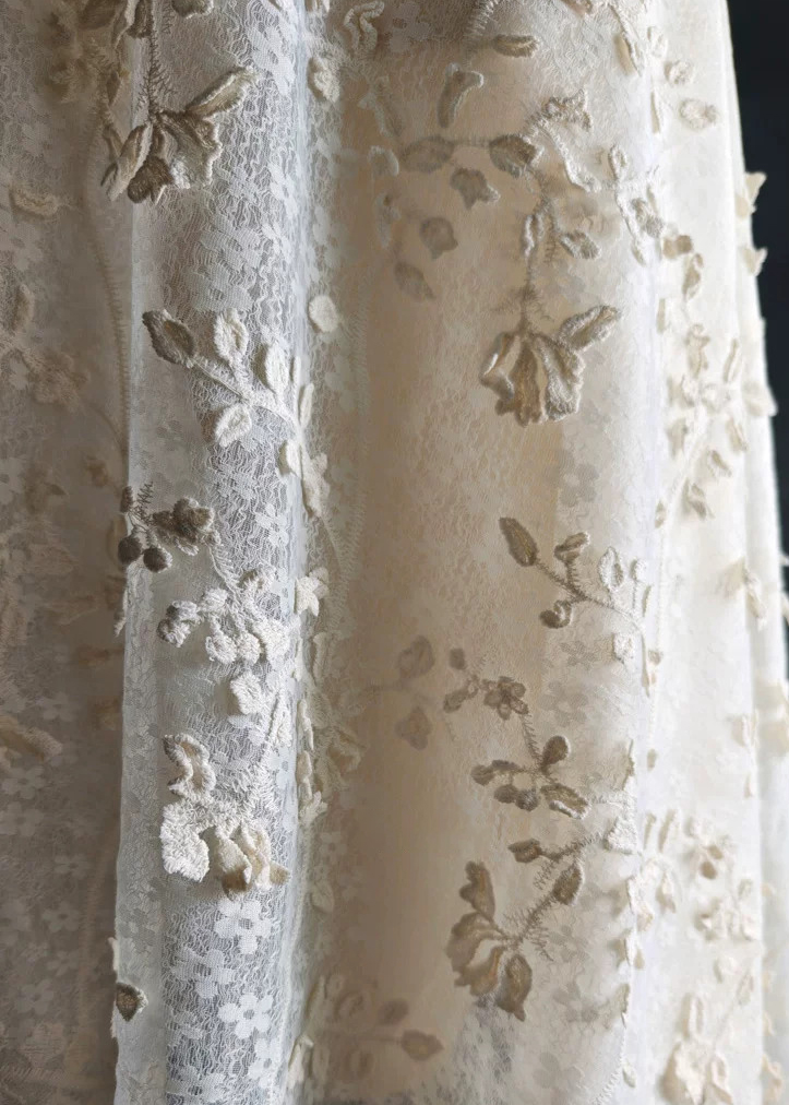 1yard 3D embroidery texture la - Embroidery Net Fabric review and price