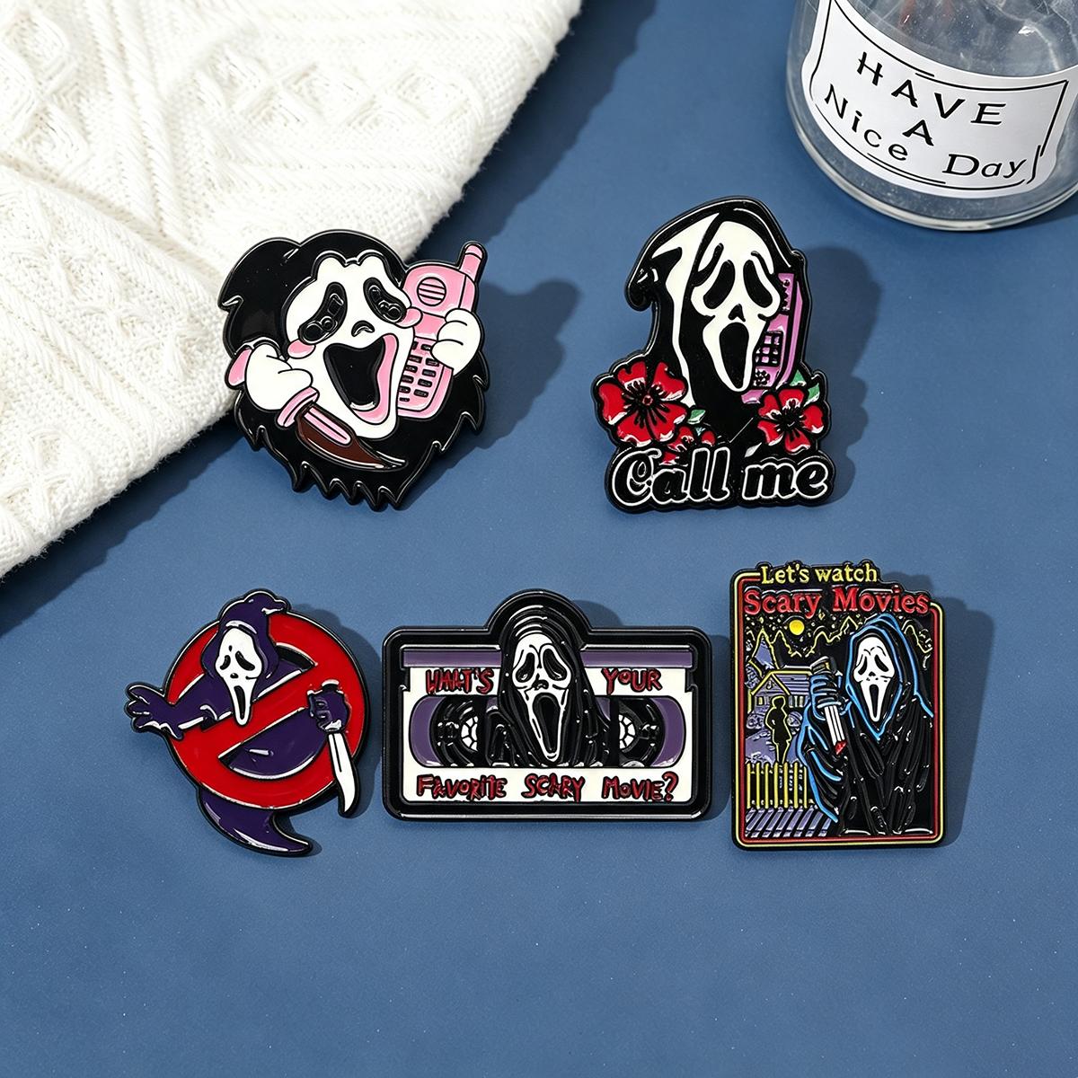 5Pcs/Set Horror Skull Enamel B - Embroidery Illustration review and price