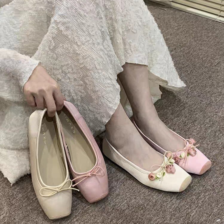 Women Flats Bow Marie Janes Sh - Embroidery Designer review and price