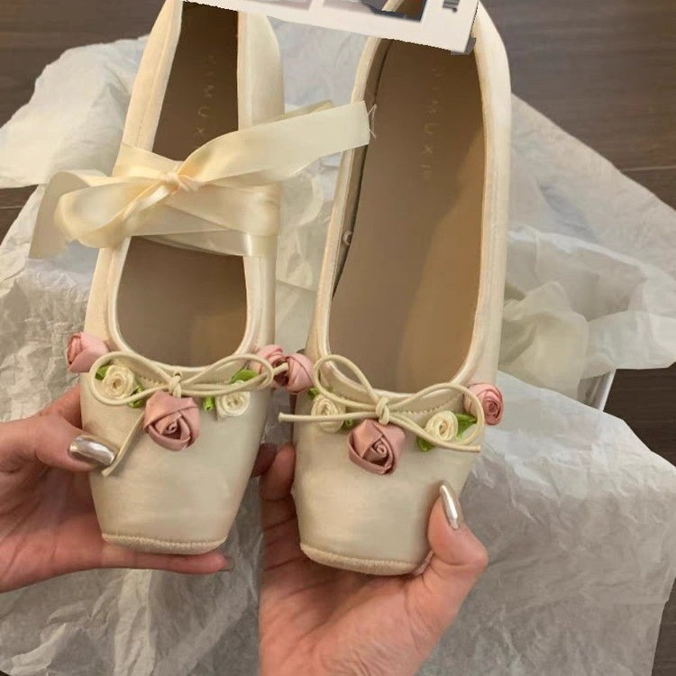 Women Flats Bow Marie Janes Sh - Embroidery Designer review and price