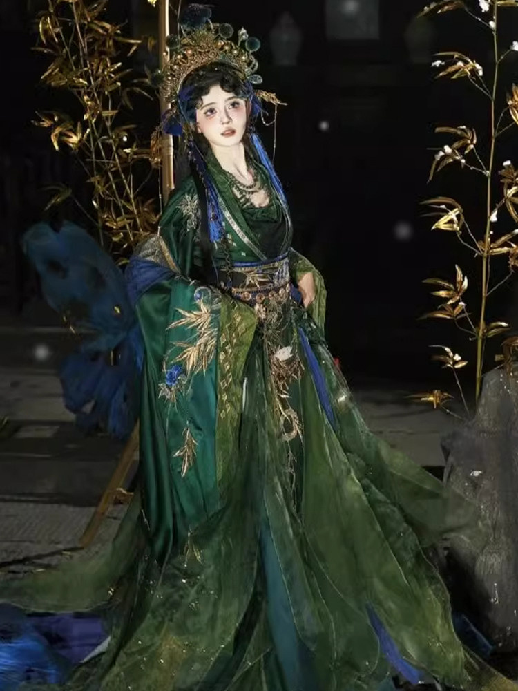 Chinese Ancient Style Green Ha - Embroidery Style review and price