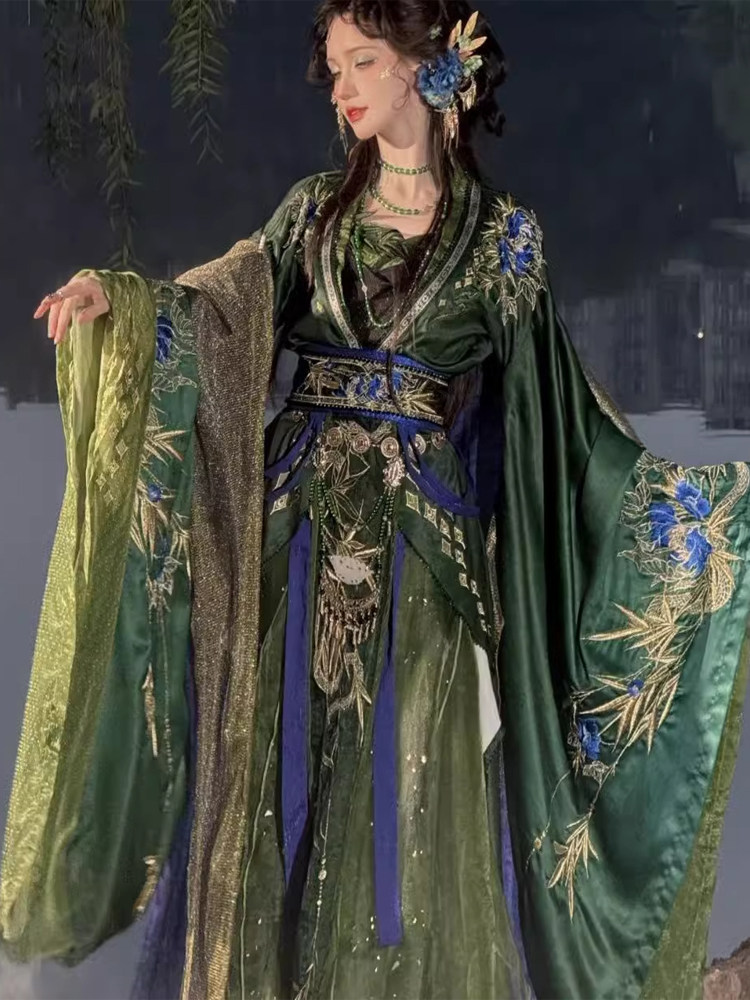 Chinese Ancient Style Green Ha - Embroidery Style review and price