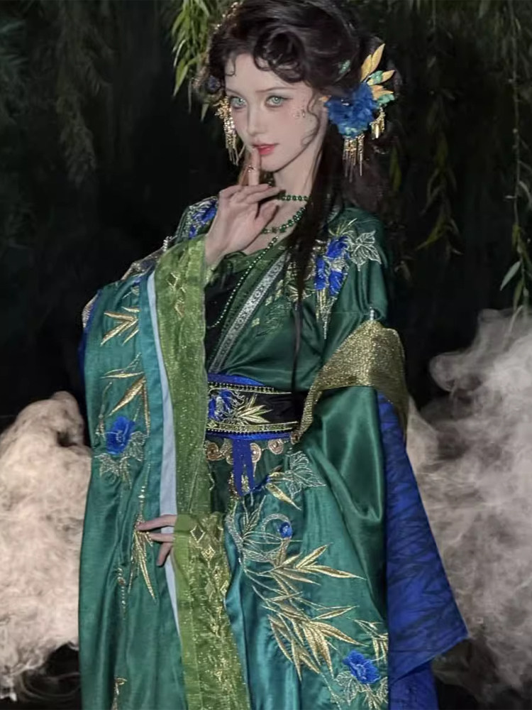 Chinese Ancient Style Green Ha - Embroidery Style review and price