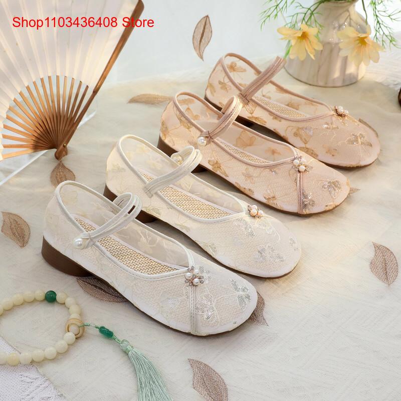 New Mesh Low Heels with Cheong - Embroidery Style review and price