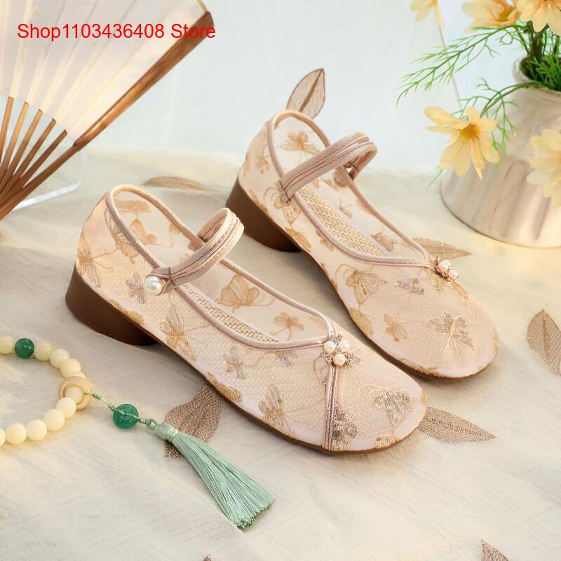 New Mesh Low Heels with Cheong - Embroidery Style review and price