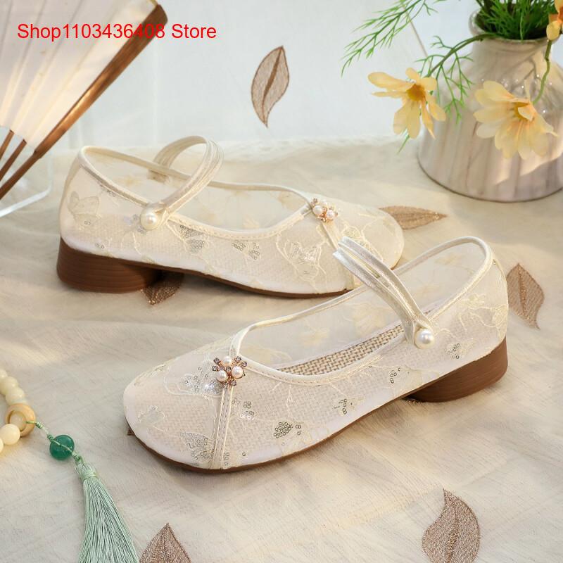 New Mesh Low Heels with Cheong - Embroidery Style review and price