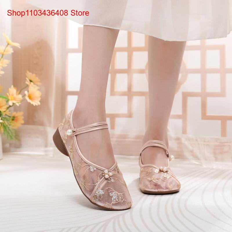 New Mesh Low Heels with Cheong - Embroidery Style review and price