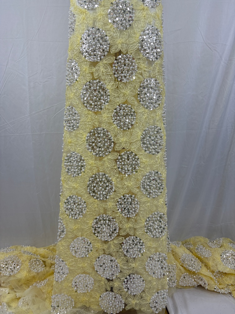 Luxury Sequins Lace Fabric Hig - Embroidery Net Fabric review and price