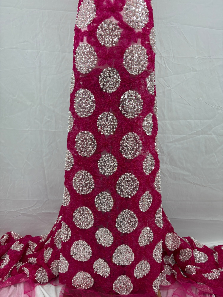 Luxury Sequins Lace Fabric Hig - Embroidery Net Fabric review and price