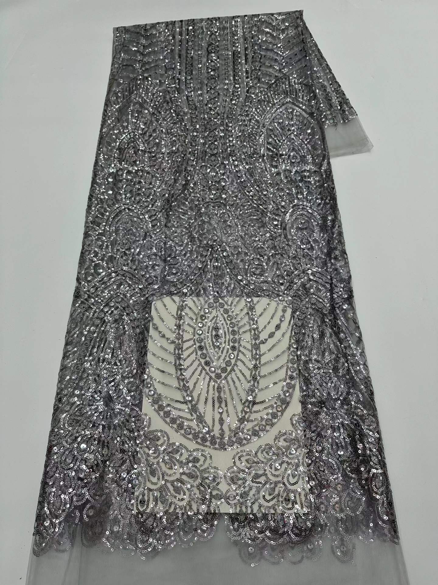Elegant Sequins Net Lace Fabri - Embroidery Net Fabric review and price