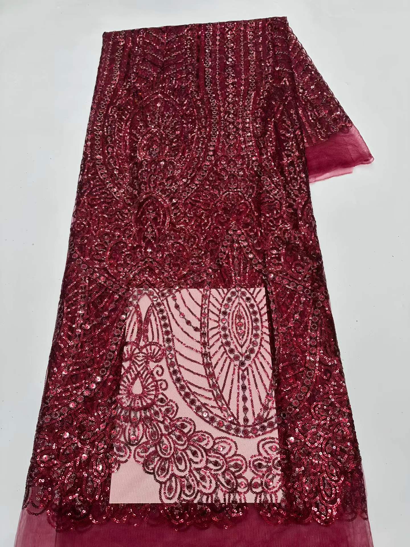 Elegant Sequins Net Lace Fabri - Embroidery Net Fabric review and price
