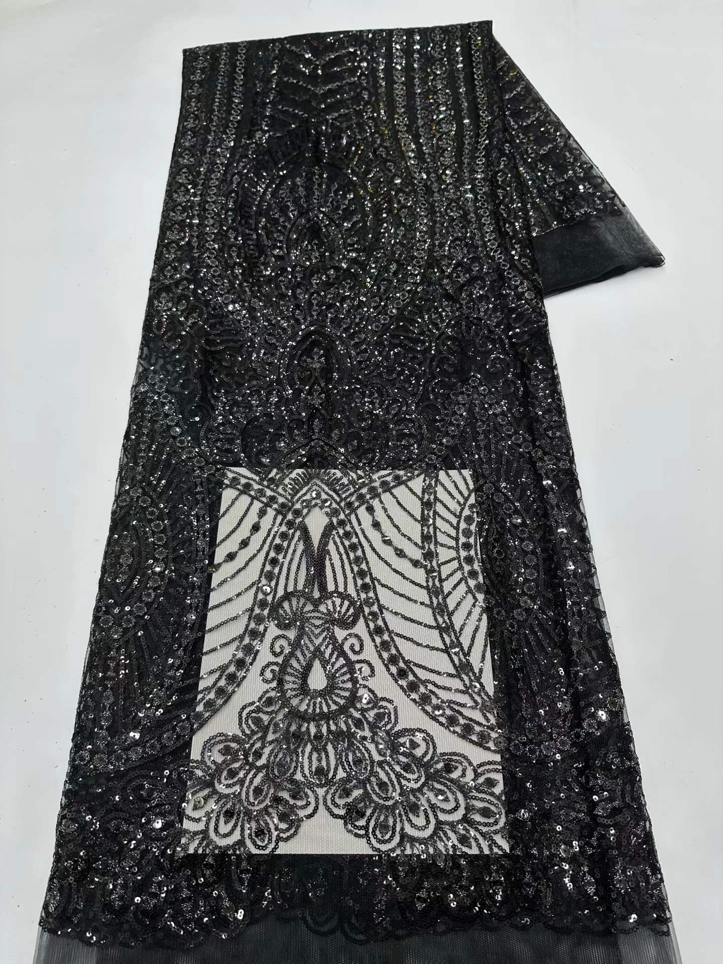 Elegant Sequins Net Lace Fabri - Embroidery Net Fabric review and price