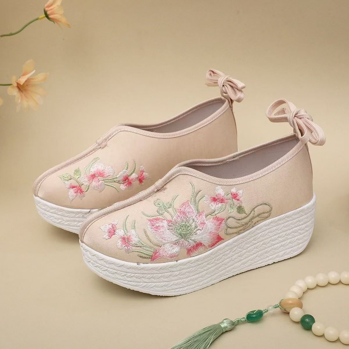 Woman Ethnic Style Wedges Embr - Embroidery Style review and price