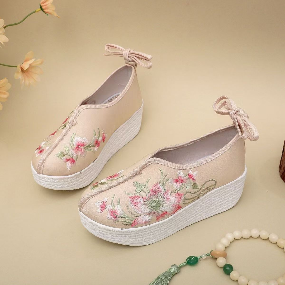 Woman Ethnic Style Wedges Embr - Embroidery Style review and price