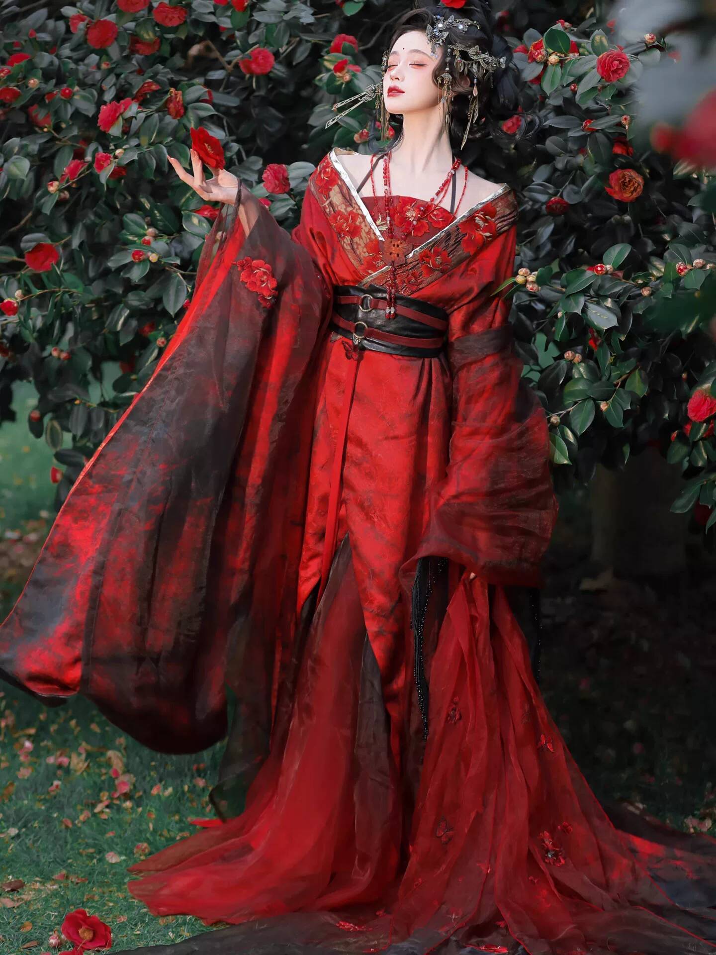 New Datura Red Hanfu Women Anc - Embroidery Style review and price
