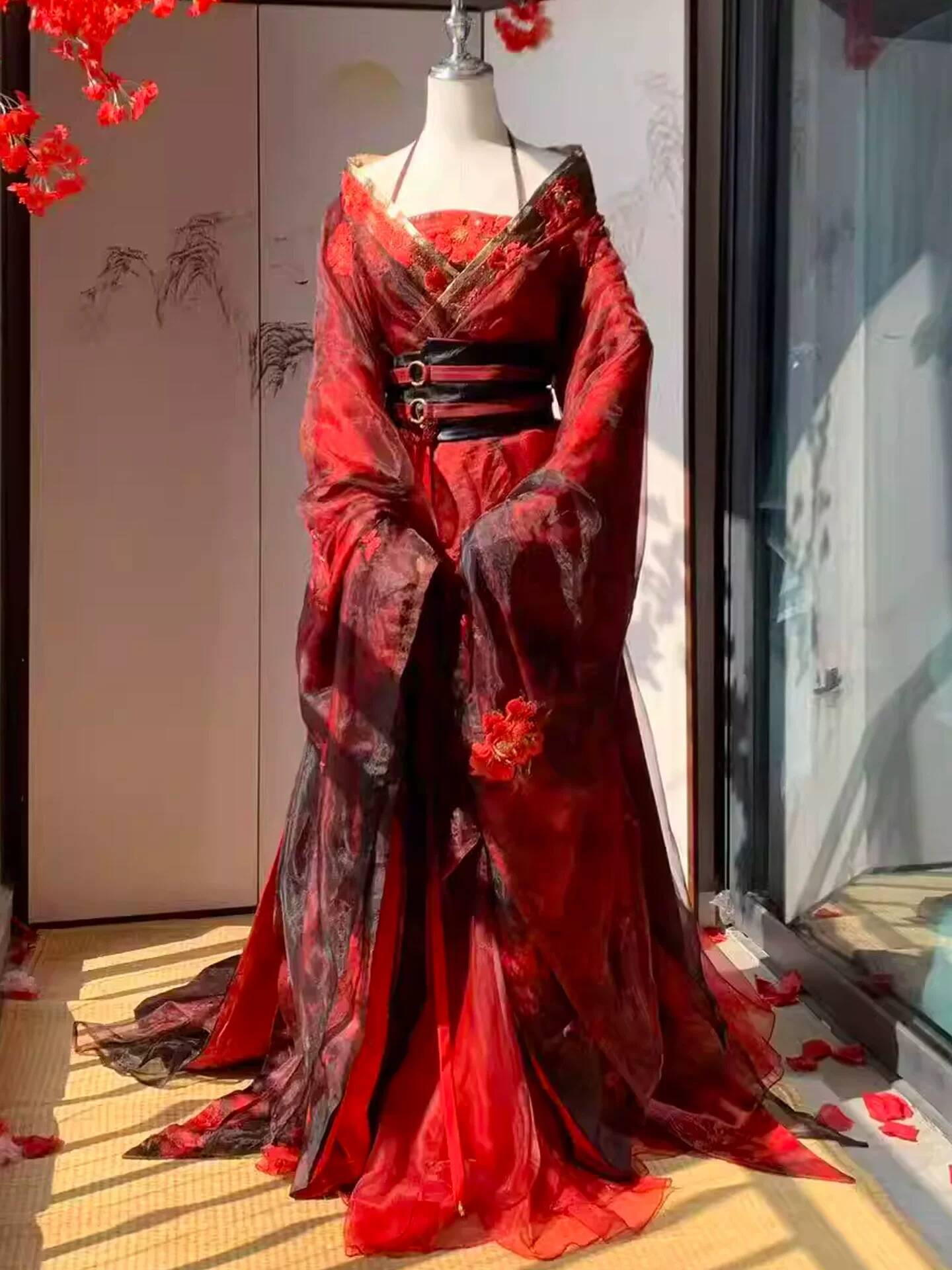 New Datura Red Hanfu Women Anc - Embroidery Style review and price