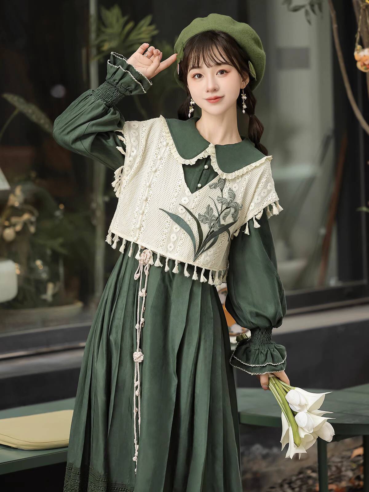 New Chinese Style Vintage Gree - Embroidery Style review and price