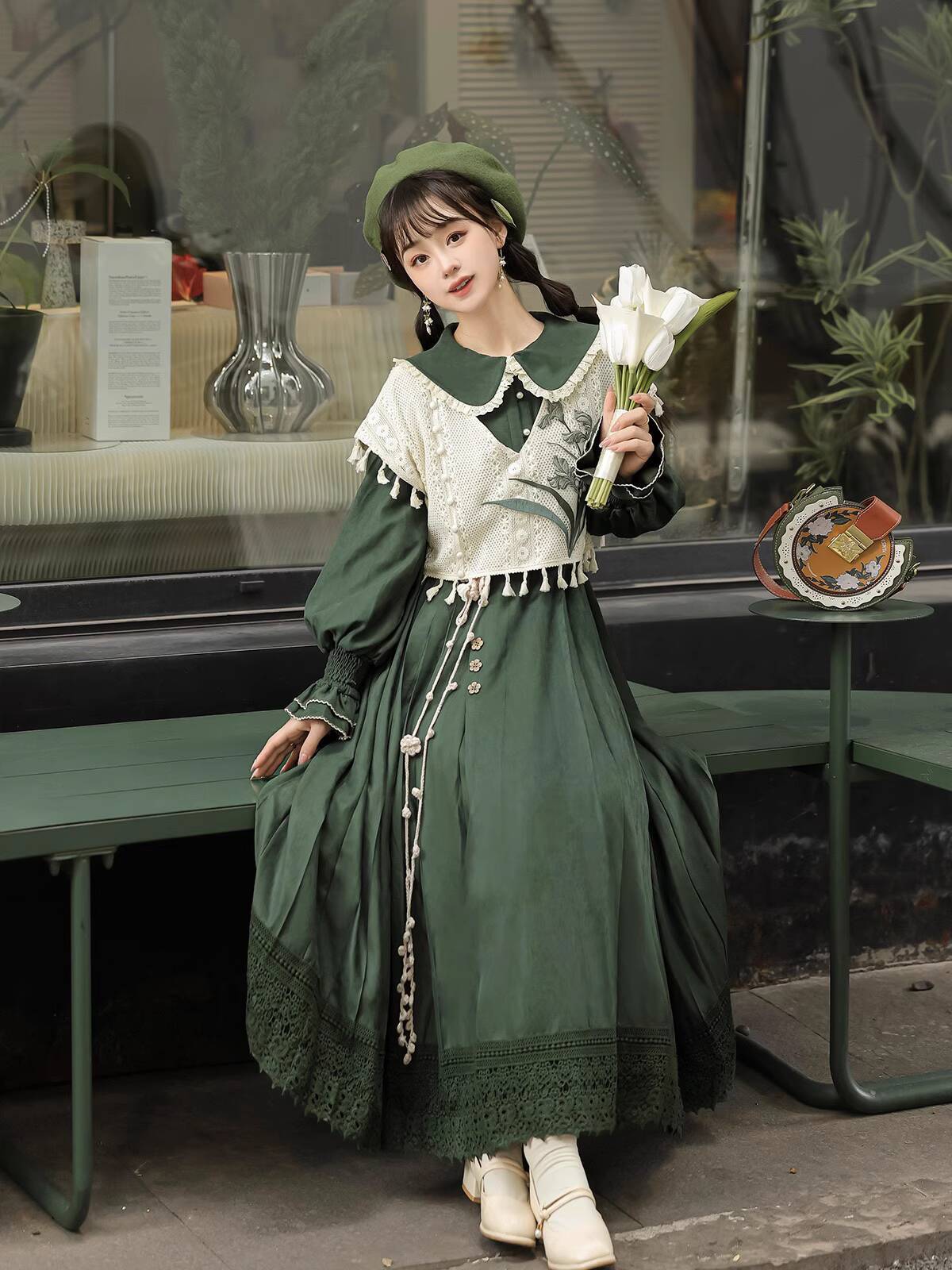 New Chinese Style Vintage Gree - Embroidery Style review and price