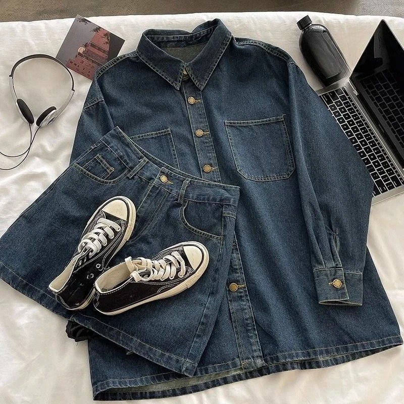 Y2K Denim Skirt Set: Vintage J - Embroidery Style review and price