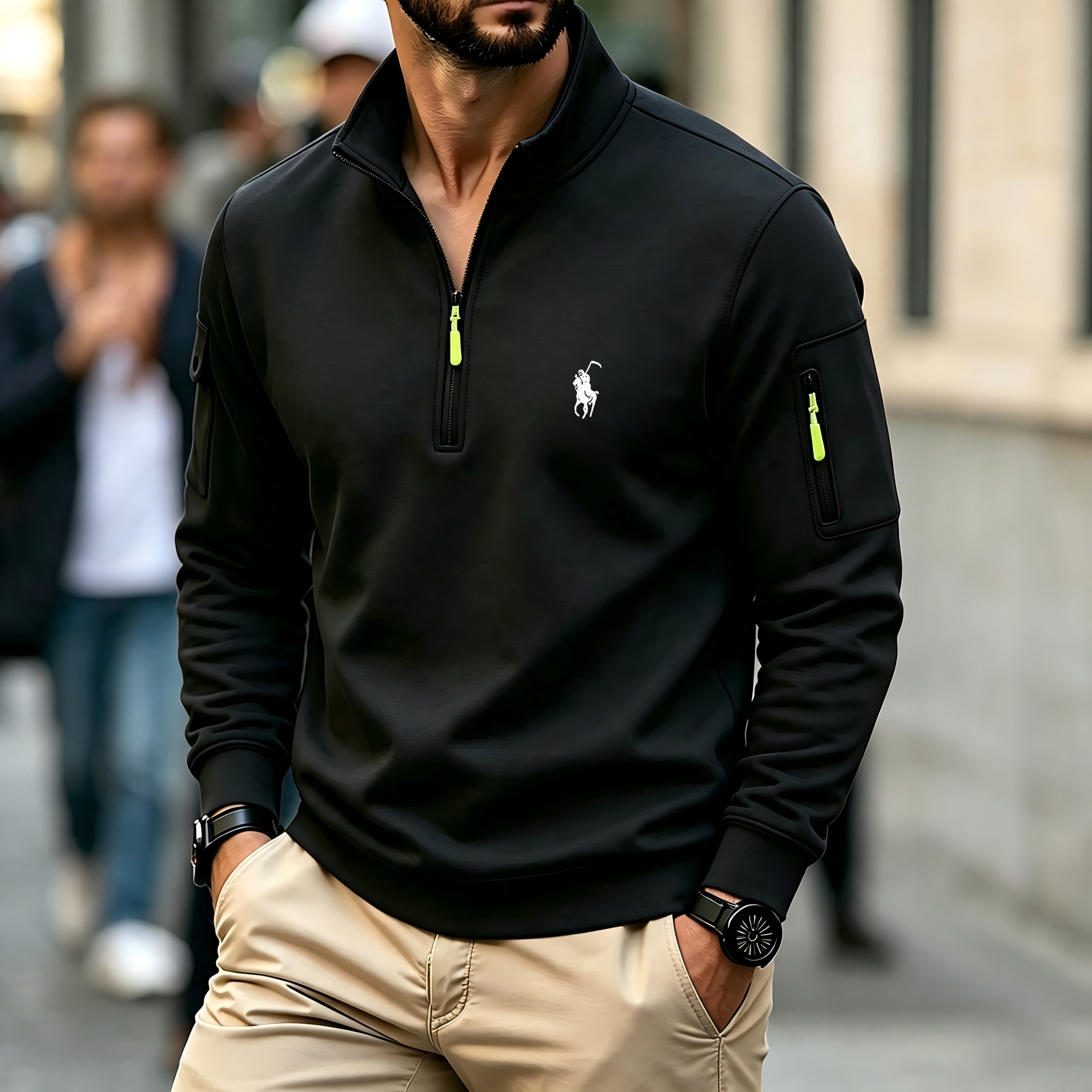 Men's Contrasting Half-Zip Sta - Embroidery Designer review and price