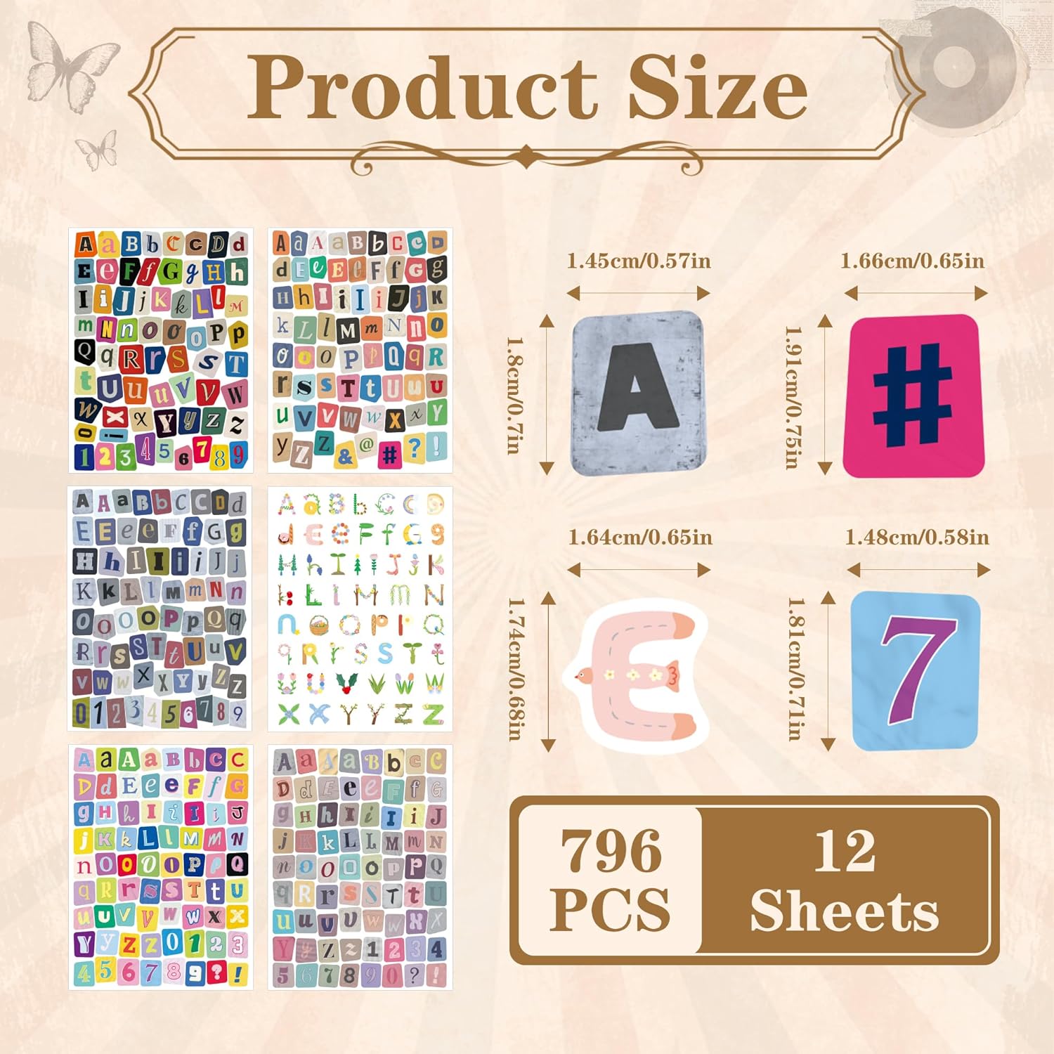 12/24 Sheets Vintage Letter Nu - Embroidery Writing review and price