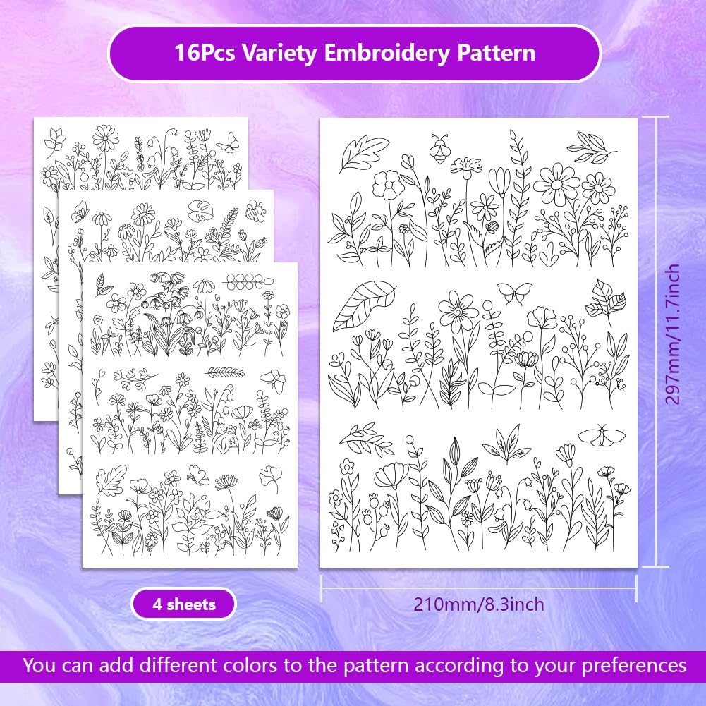 Water Soluble Embroidery Patte - Embroidery Design Patterns Flowers review and price