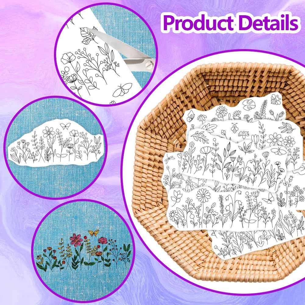 Water Soluble Embroidery Patte - Embroidery Design Patterns Flowers review and price
