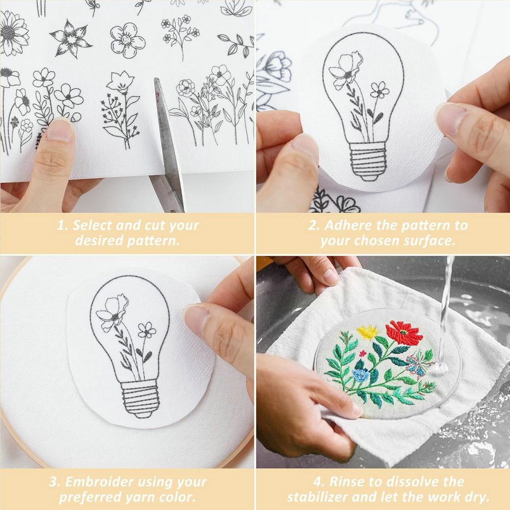 Water Soluble Embroidery Patte - Embroidery Design Patterns Flowers review and price