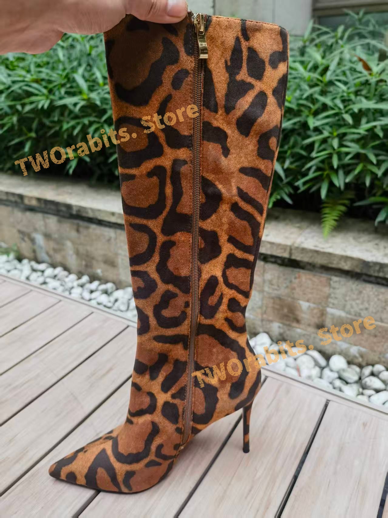 Leopard Print Knee Boot Point  - Embroidery Designer review and price