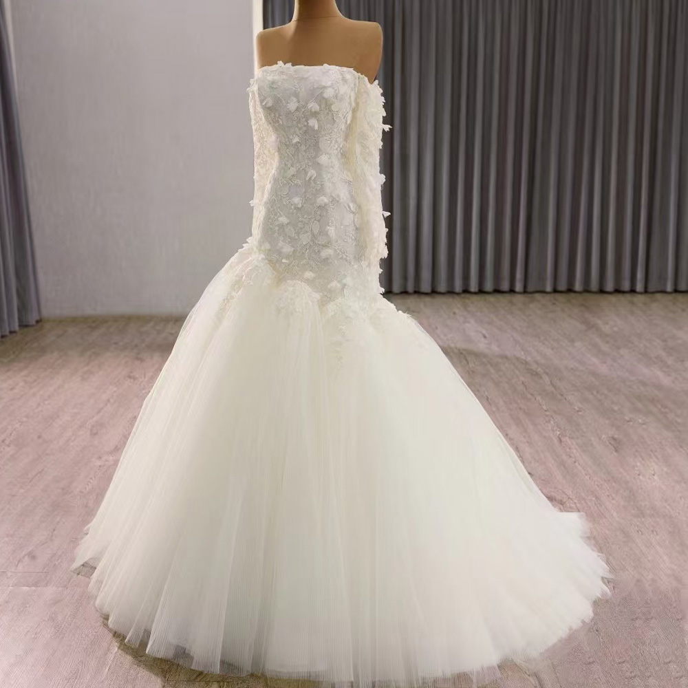Princess Style Strapless Weddi - Embroidery Organza review and price