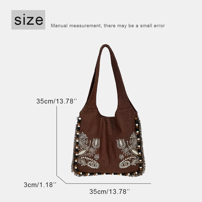 Bohemian Canvas Tote Bags For  - Embroidery Design Patterns Flowers review and price