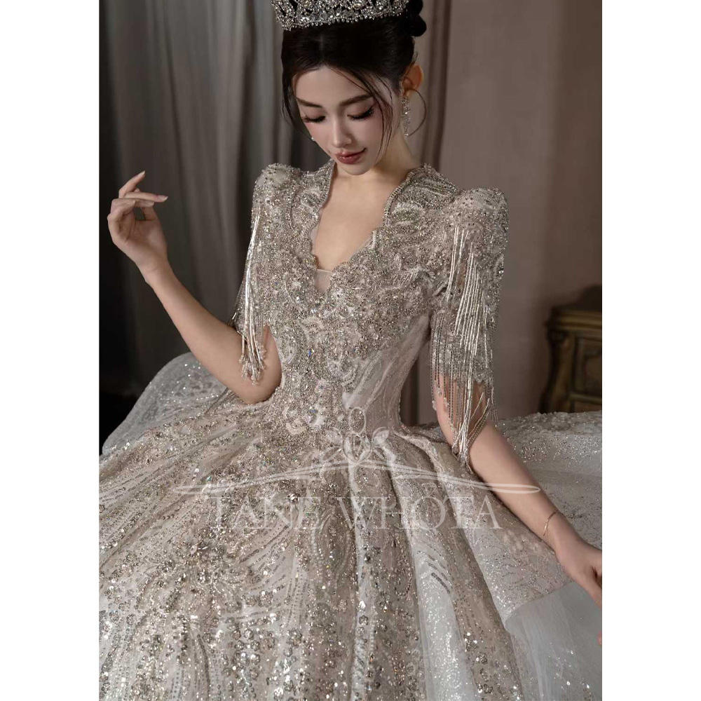 Luxury Scalloped Short Sleeve  - Embroidery Organza review and price