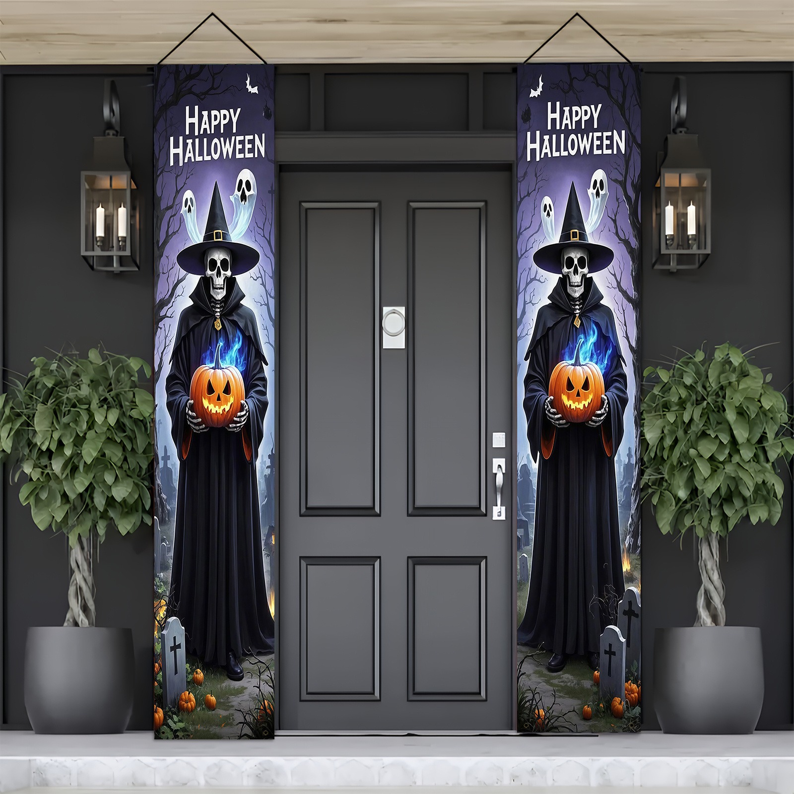 Halloween Door Banner Set Grim - Embroidery Writing review and price