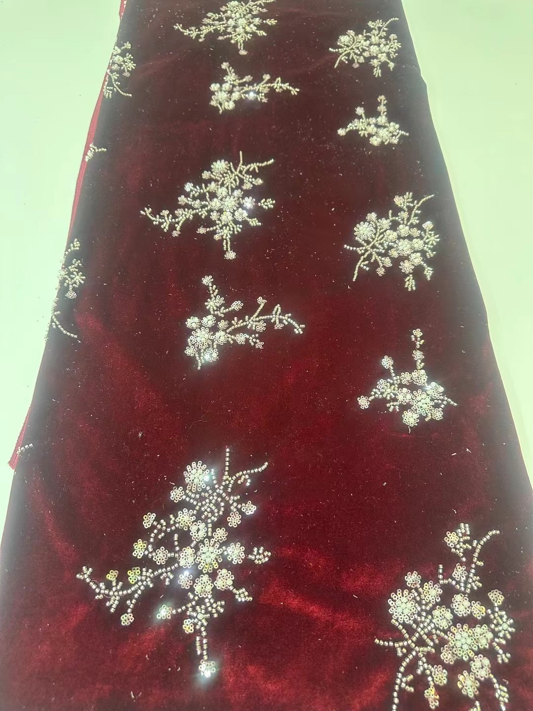 African Handmade Beads Velvet  - Embroidery Net Fabric review and price